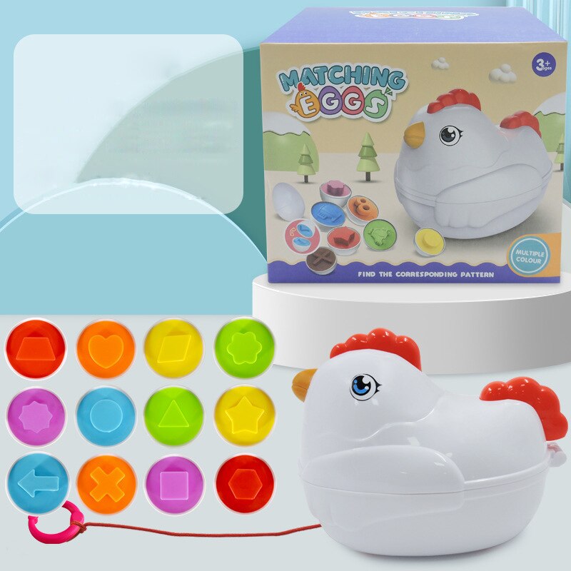 12PCS Montessori Education Early Learning Puzzle Geometric Shape Math Alphabet Game Baby Smart Plastic Material Egg Toys For Kid Kids toys DailyAlertDeals 12pcs Eggs With box2