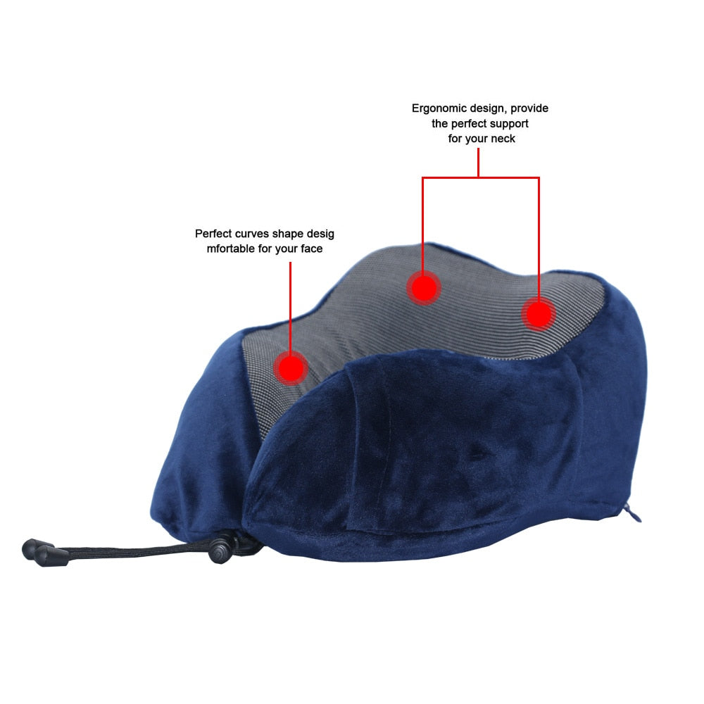 U Shaped Memory Foam Neck Pillows Soft Travel Pillow Massage Neck Pillow Sleeping Airplane Pillow Cervical Healthcare Bedding Pillows DailyAlertDeals