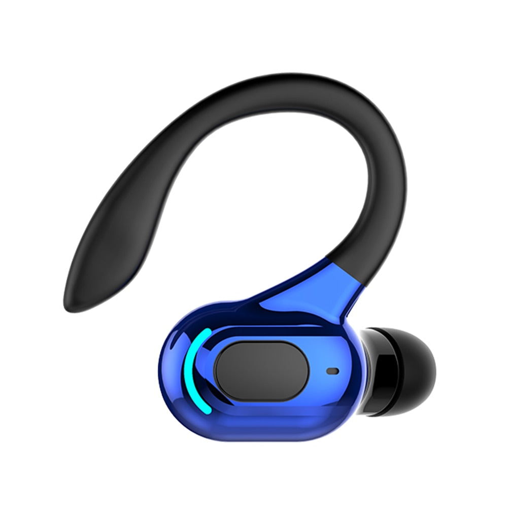 Noise Cancelling Sports Wireless Business Headphones Headset Waterproof Hanging Single Ear Earbuds Bluetooth 5.2 Earphone 0 DailyAlertDeals Blue China