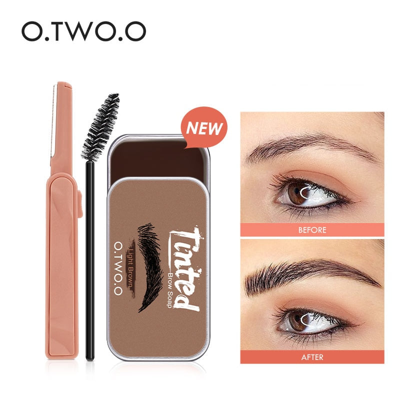 O.TWO.O Eyebrow Gel Wax Brow Soap 4 Color Tint Eyebrow Enhancer Natural Makeup Soap Brow Sculpt Lift Make-up for Women 0 DailyAlertDeals