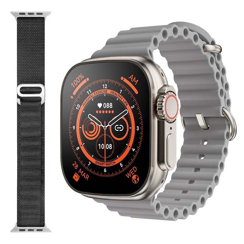 NEW Smart Watch Ultra Series 8 NFC 49MM Smartwatch Men Women Bluetooth Call Waterproof Wireless Charging HD Screen for Apple smart watch DailyAlertDeals WhiteHY-BlackGS
