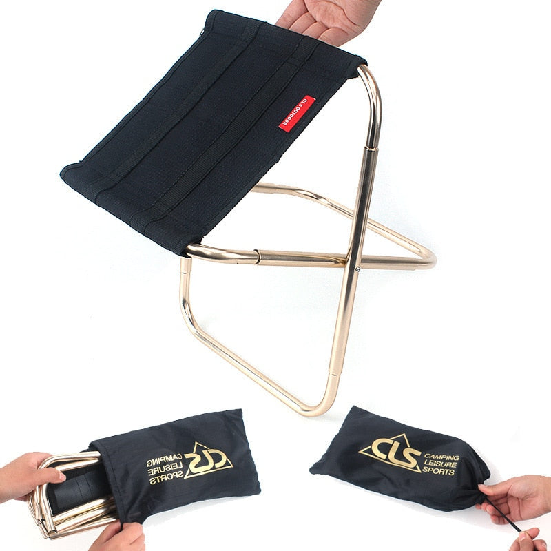 Light Portable High Durable Outdoor Folding chair With Bag Outdoor Folding Fold Aluminum Chair Stool Seat Fishing Camping Folding Chairs & Stools DailyAlertDeals