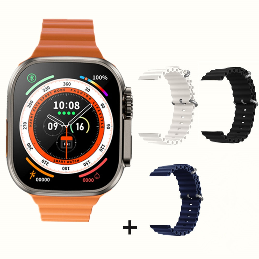 NEW Smart Watch Ultra Series 8 NFC 49MM Smartwatch Men Women Bluetooth Call Waterproof Wireless Charging HD Screen for Apple smart watch DailyAlertDeals GoldHY-3HY