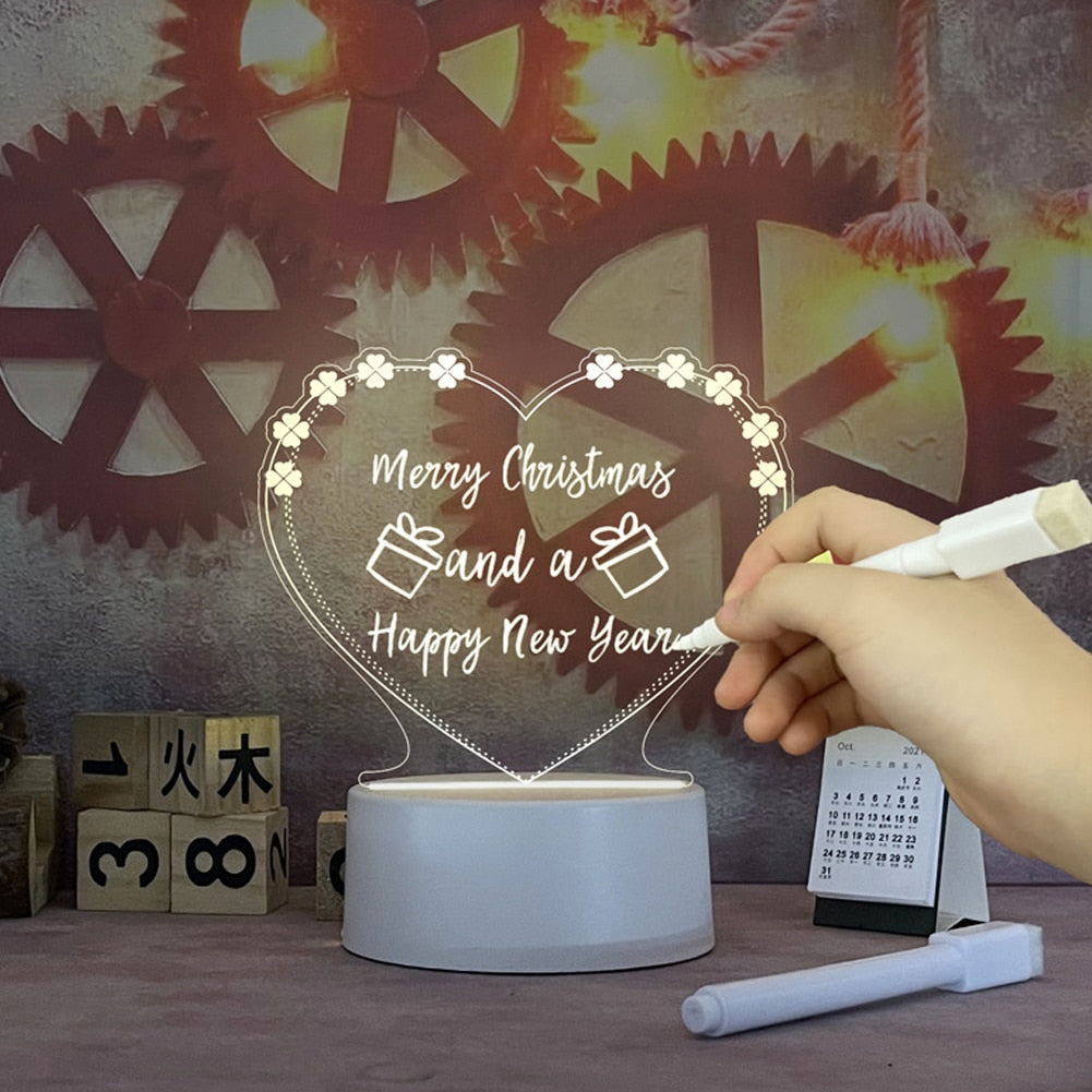 Note Board Creative Led Night Light USB Message Board Holiday Light With Pen Gift For Children Girlfriend Decoration Night Lamp DIY Note Board Creative LED Night Light DailyAlertDeals