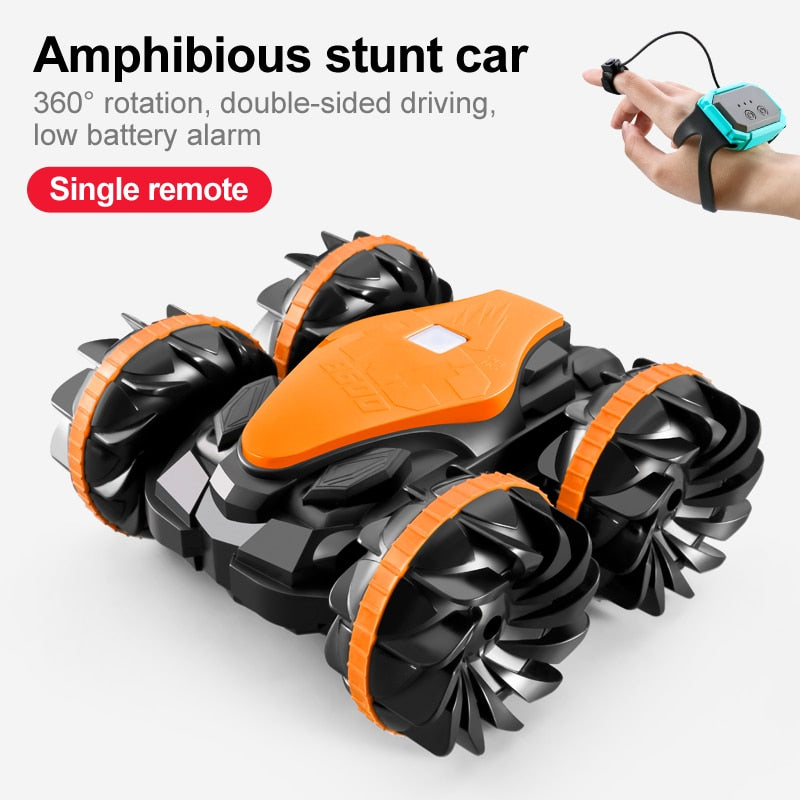 Newest High-tech Remote Control Car 2.4G Amphibious Stunt RC Car Double-sided Tumbling Driving Children Electric Toys for Boy Stunt RC Car Double-sided Tumbling Driving Children Electric Toys for Boy DailyAlertDeals B600 Watch Orange USA