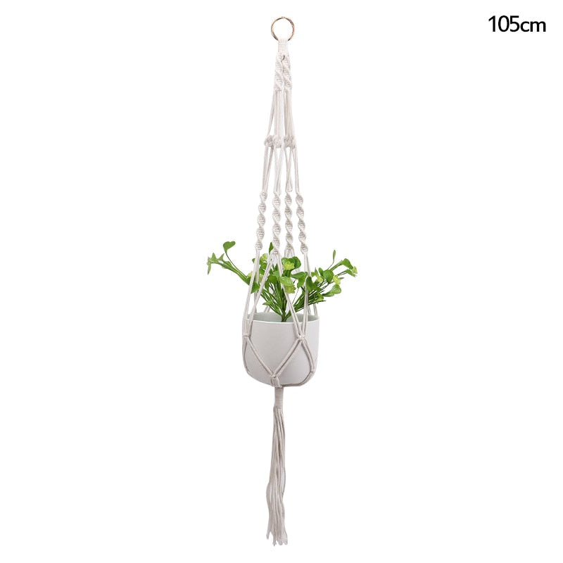Macrame Handmade Plant Hanger Baskets Flower Pots Holder Balcony Hanging Decoration Knotted Lifting Rope Home Garden Supplies 0 DailyAlertDeals H