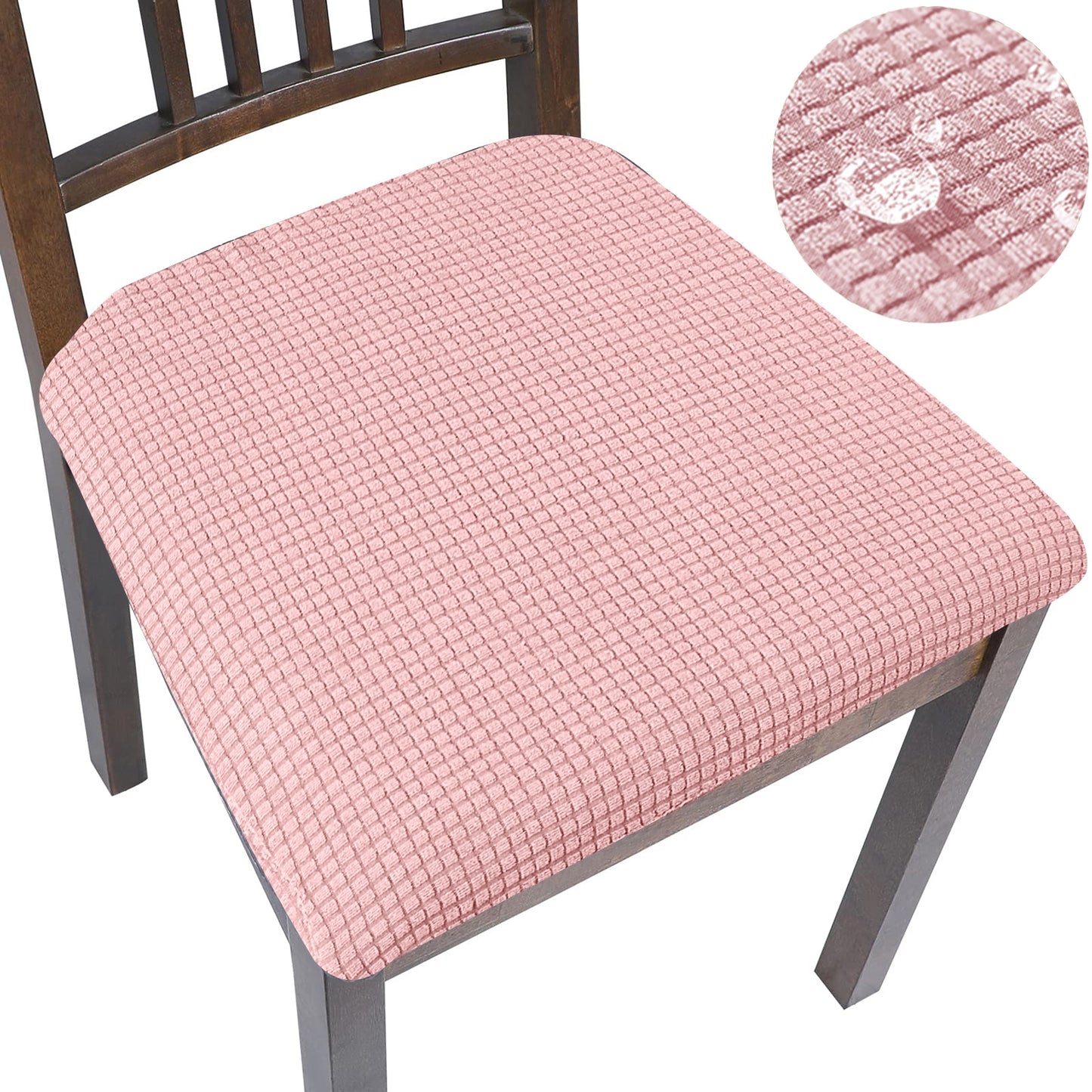 Spandex Jacquard Chair Cushion Cover Dining Room Upholstered Cushion Solid Chair Seat Cover Without Backrest Furniture Protector high chair covers DailyAlertDeals Waterproof-12 1 Piece