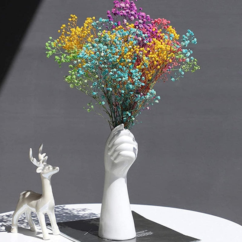 Nordic Style Ceramics Vase Modern Creative Hand Vase Flowers Arrangement Home Decor Office Desktop Living Room Ornament Gifts 0 DailyAlertDeals