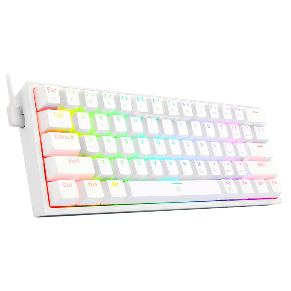 REDRAGON Fizz K617 RGB USB Mini Mechanical Gaming Wired Keyboard Red Switch 61 Key Gamer for Computer PC Laptop detachable cable Keyboard DailyAlertDeals China K617W-RGB Red Switch