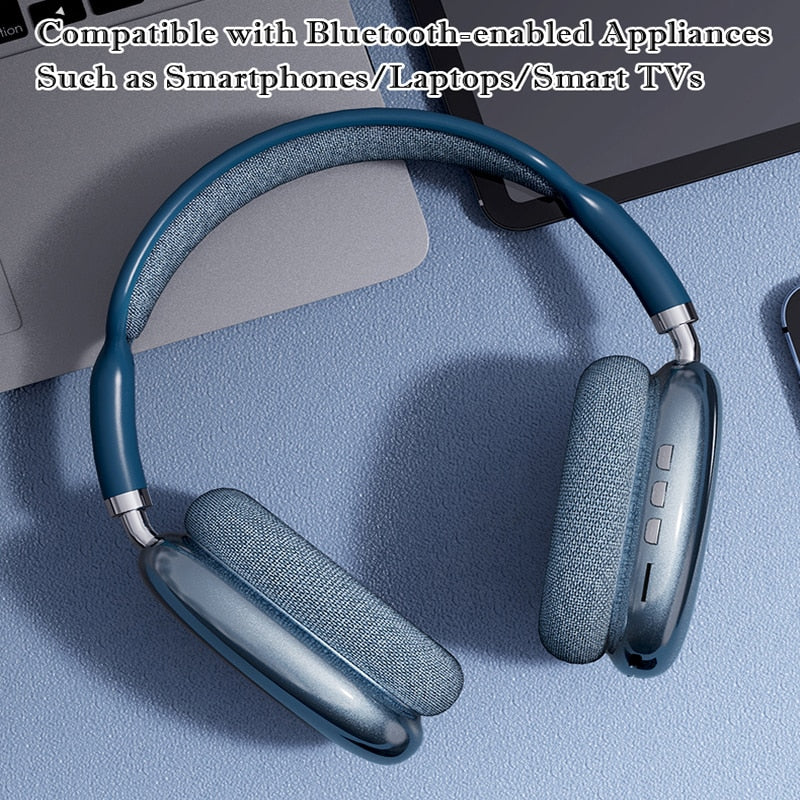 P9 Wireless Bluetooth Headphones With Mic Noise Cancelling Headsets Stereo Sound Earphones Sports Gaming Headphones Supports TF headphones DailyAlertDeals