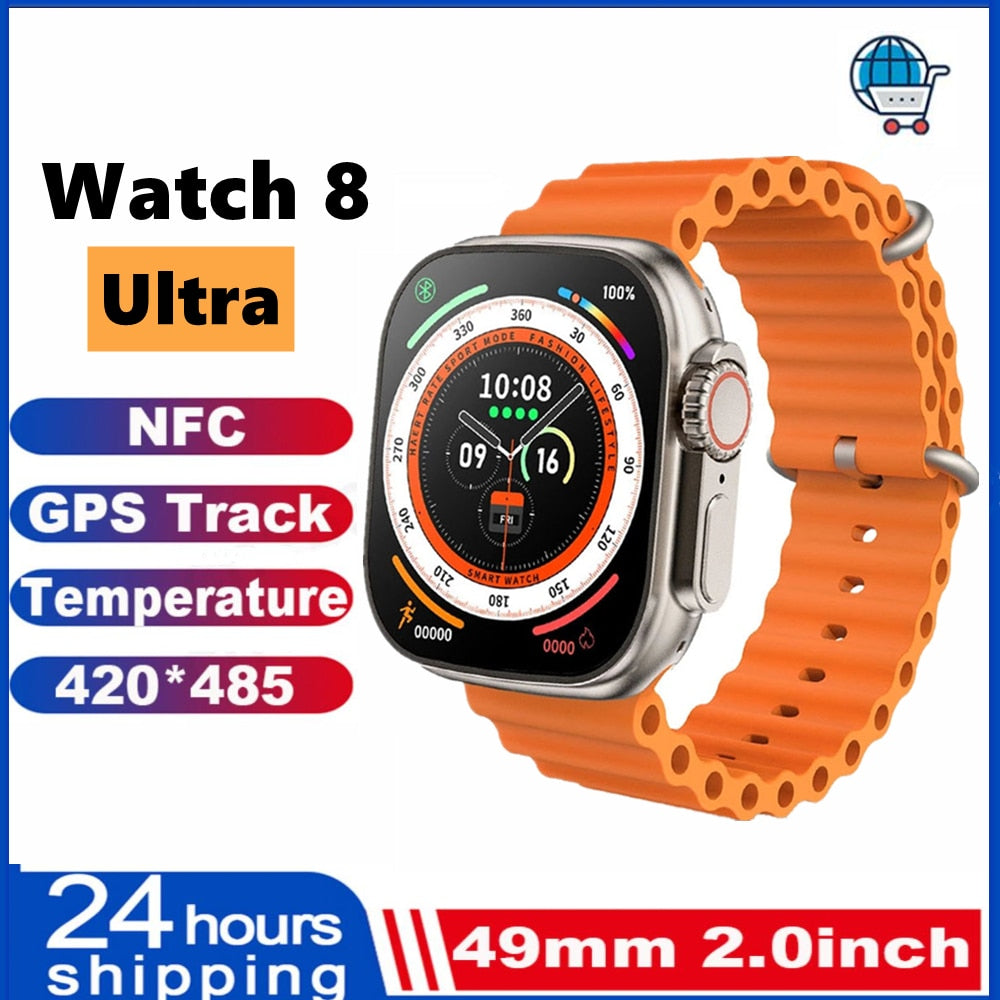 NEW Smart Watch Ultra Series 8 NFC 49MM Smartwatch Men Women Bluetooth Call Waterproof Wireless Charging HD Screen for Apple smart watch DailyAlertDeals