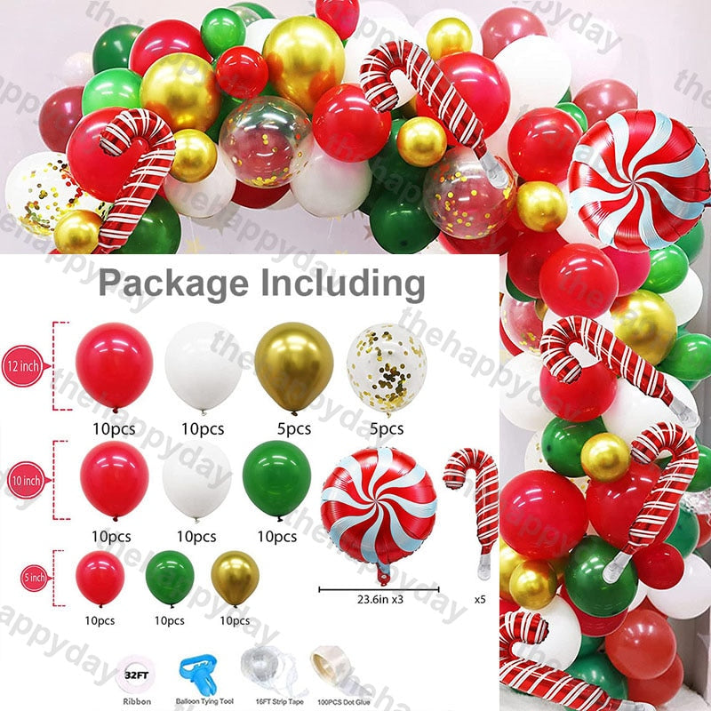 Christmas Balloon Arch Green Gold Red Box Candy Balloons Garland Cone Explosion Star Foil Balloons Christmas Decoration Party Christmas Balloons DailyAlertDeals G 102pcs christmas Other