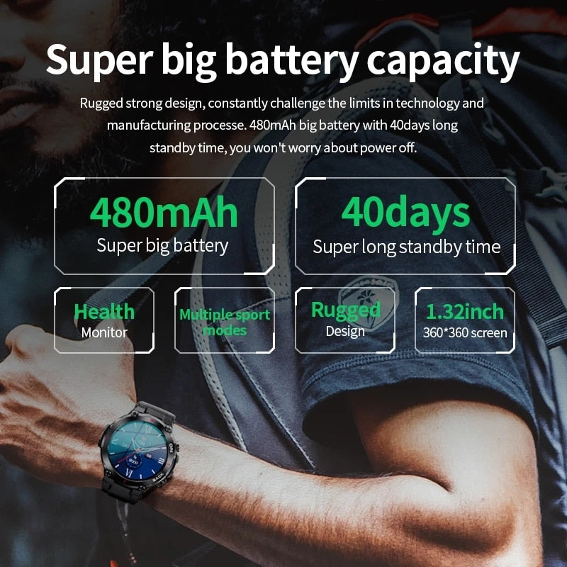 LIGE GPS New Smart Watch Men 480mAh Bracelet Sports Fitness Outdoors Watch IP68 Waterproof Smart Clock Call Reminder Smartwatch smart watch DailyAlertDeals