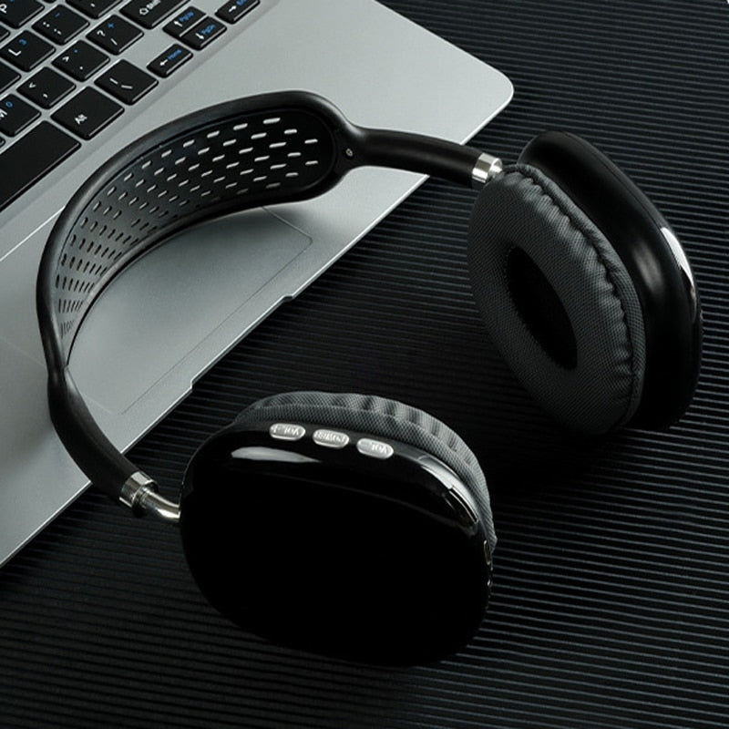 P9 Wireless Bluetooth Headphones With Mic Noise Cancelling Headsets Stereo Sound Earphones Sports Gaming Headphones Supports TF headphones DailyAlertDeals 1 black