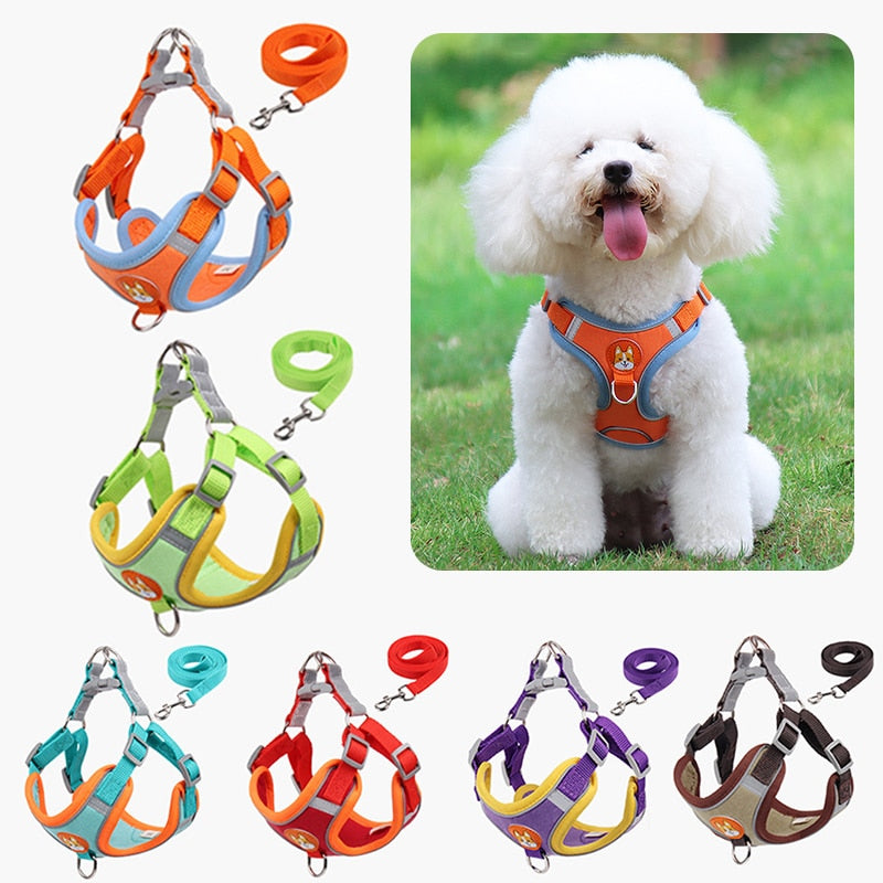 New Pet Dog Harness Leash Set Reflective Adjustable Puppy harness 0 DailyAlertDeals