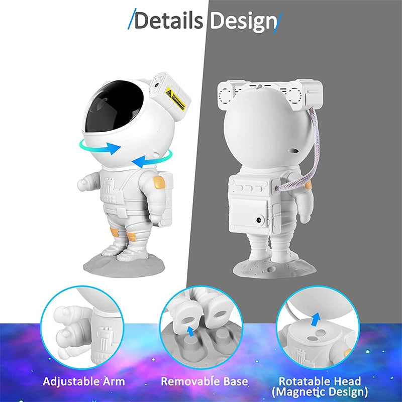 Galaxy Star Projector Starry Sky Night Light Astronaut Lamp Home Room Decor Decoration Bedroom Decorative Luminaires Gift Galaxy Star Projector DailyAlertDeals