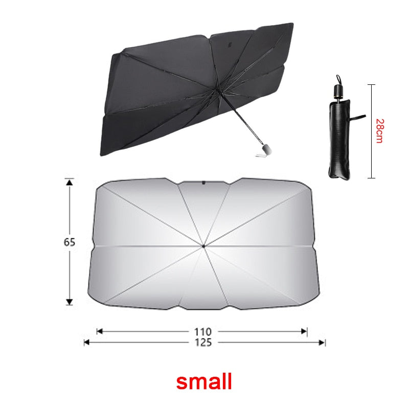 Car Sunshade Umbrella Car Sun Shade Protector Parasol Summer Sun Interior Windshield Protection Accessories For Auto Shading Motor Vehicle Windshield Covers DailyAlertDeals Small