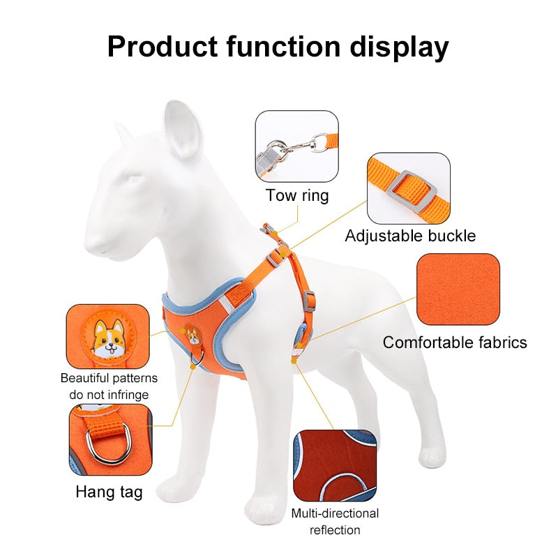New Pet Dog Harness Leash Set Reflective Adjustable Puppy harness 0 DailyAlertDeals