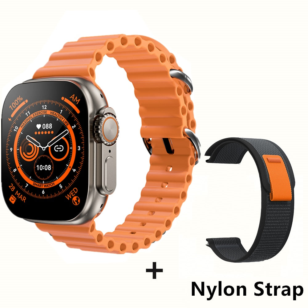 NEW Smart Watch Ultra Series 8 NFC 49MM Smartwatch Men Women Bluetooth Call Waterproof Wireless Charging HD Screen for Apple smart watch DailyAlertDeals GoldHY-BlackYJ