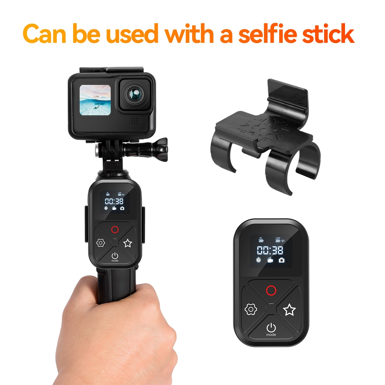 TELESIN 80M Bluetooth Remote Control For GoPro Hero 11 10 9 8 Max 11 Mini With Wrist Strap For Smart Phone Gopro Accessories Bluetooth Remote Control DailyAlertDeals
