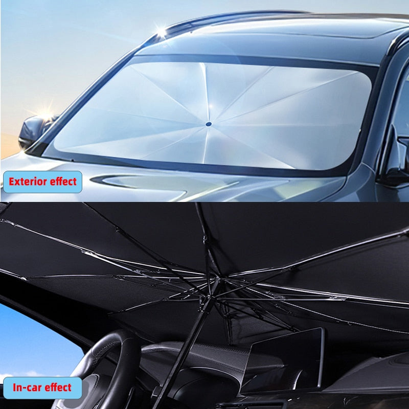 Car Sunshade Umbrella Car Sun Shade Protector Parasol Summer Sun Interior Windshield Protection Accessories For Auto Shading Motor Vehicle Windshield Covers DailyAlertDeals