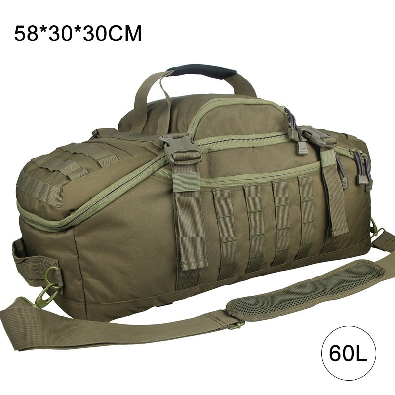 40L 60L 80L Waterproof Travel Bags Large Capacity Luggage Bags Men Duffel Bag Travel Tote Weekend Bag Military Duffel Bag 0 DailyAlertDeals 60L Army Green China