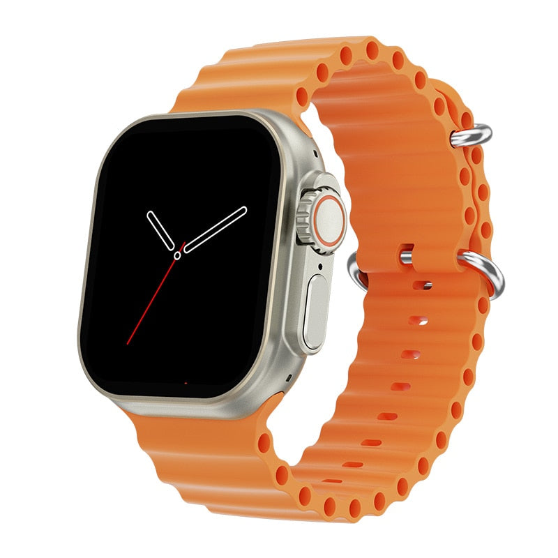 2023 New Smart Watch Body Temperature Ultra Series 8 NFC Smartwatch Wireless Charging Bluetooth Call Men Women Watch for Apple Smart watch DailyAlertDeals silver orange