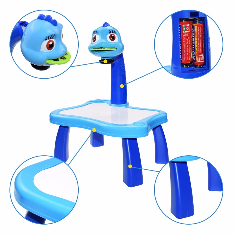 Children Led Projector Art Drawing Table Toys Kids Painting Board Desk Arts Crafts Educational Learning Paint Tools Toy for Girl Kids Led Projector Drawing Table DailyAlertDeals