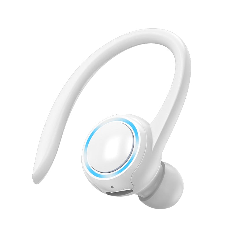 Bluetooth 5.2 Earphone Noise Cancelling Sports Wireless Business Headphones Headset Waterproof Hanging Single Ear Earbuds 0 DailyAlertDeals White United States