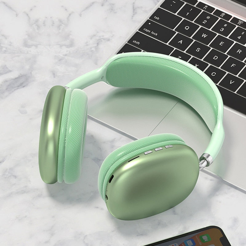 P9 Wireless Bluetooth Headphones With Mic Noise Cancelling Headsets Stereo Sound Earphones Sports Gaming Headphones Supports TF headphones DailyAlertDeals 2 green