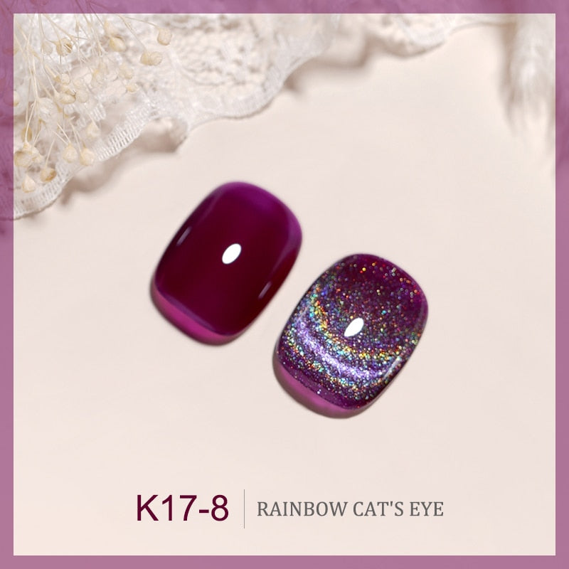 SKVP Gel Nail Polish Cat Eye Gel Semi Permanent Uv Varnish Gel Nail Art 8ML Glitter Effect Off Nail Polish Gel For Nails Design nail polish DailyAlertDeals K-17-8(V29)