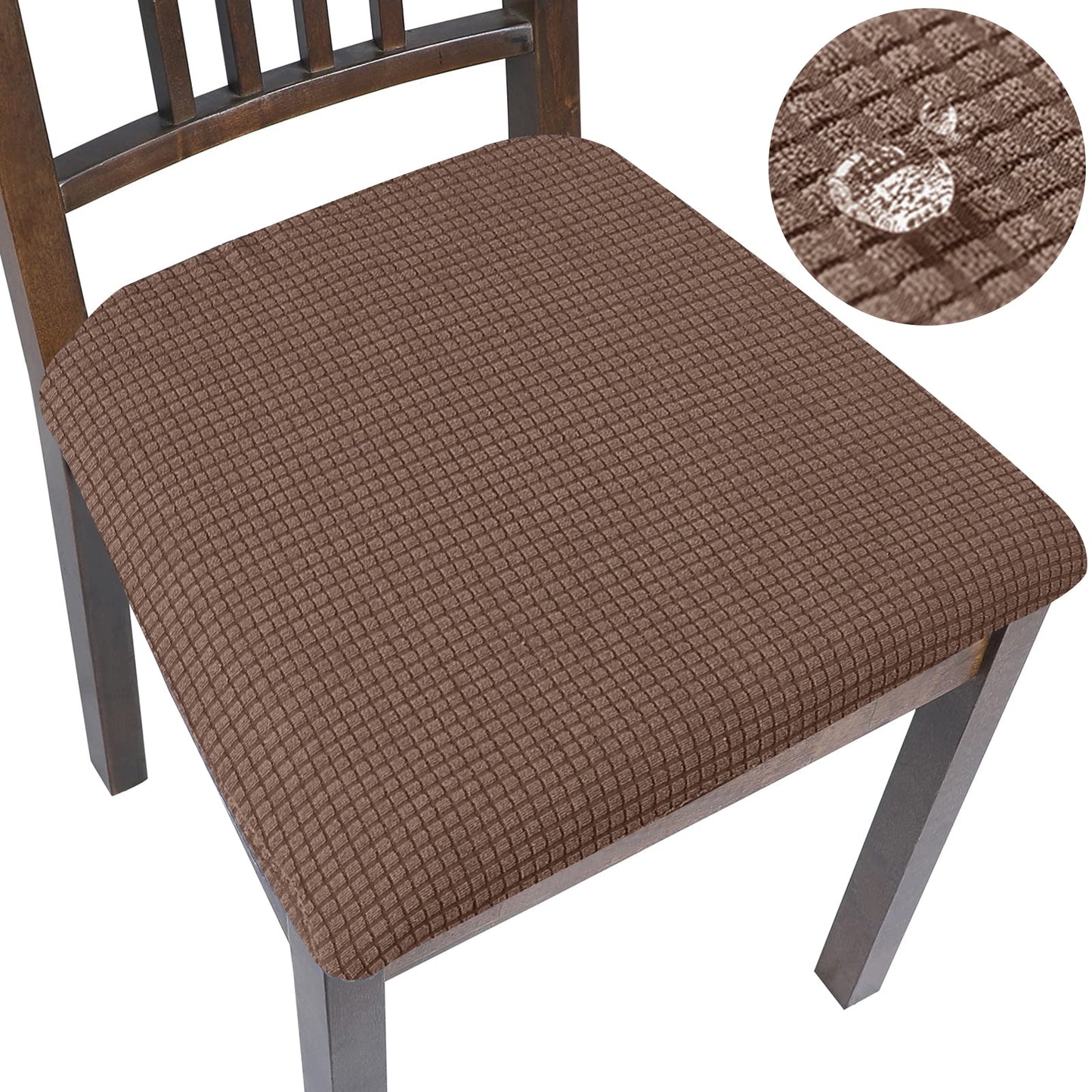 Spandex Jacquard Chair Cushion Cover Dining Room Upholstered Cushion Solid Chair Seat Cover Without Backrest Furniture Protector high chair covers DailyAlertDeals Waterproof-04 1 Piece