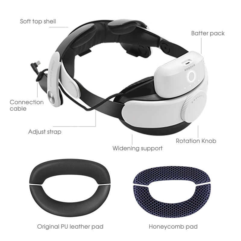 BOBOVR M2 Pro Battery Head Strap For Oculus Quest 2 Elite Halo Strap with 5200mAh Battery Pack for Meta Quest2 VR Accessories Immersive VR for oculus DailyAlertDeals