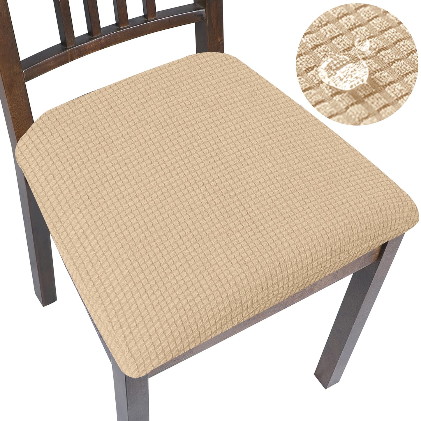Spandex Jacquard Chair Cushion Cover Dining Room Upholstered Cushion Solid Chair Seat Cover Without Backrest Furniture Protector high chair covers DailyAlertDeals Waterproof-01 1 Piece
