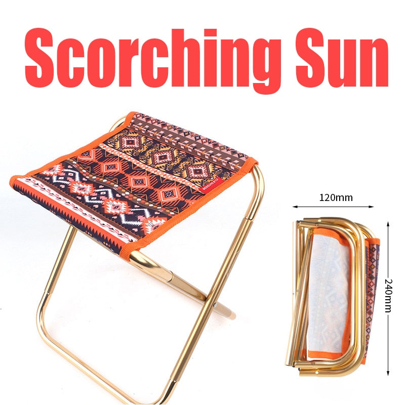 Light Portable High Durable Outdoor Folding chair With Bag Outdoor Folding Fold Aluminum Chair Stool Seat Fishing Camping Folding Chairs & Stools DailyAlertDeals Scorching Sun