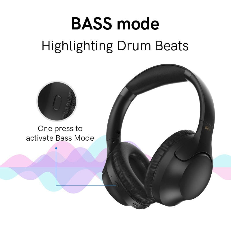 H2 Wireless Headphone Bluetooth 5.3 Earphone BASS HIFI Stereo Headset 78ms Low Latency for Music Gaming 60-Hour Playtime headphones DailyAlertDeals