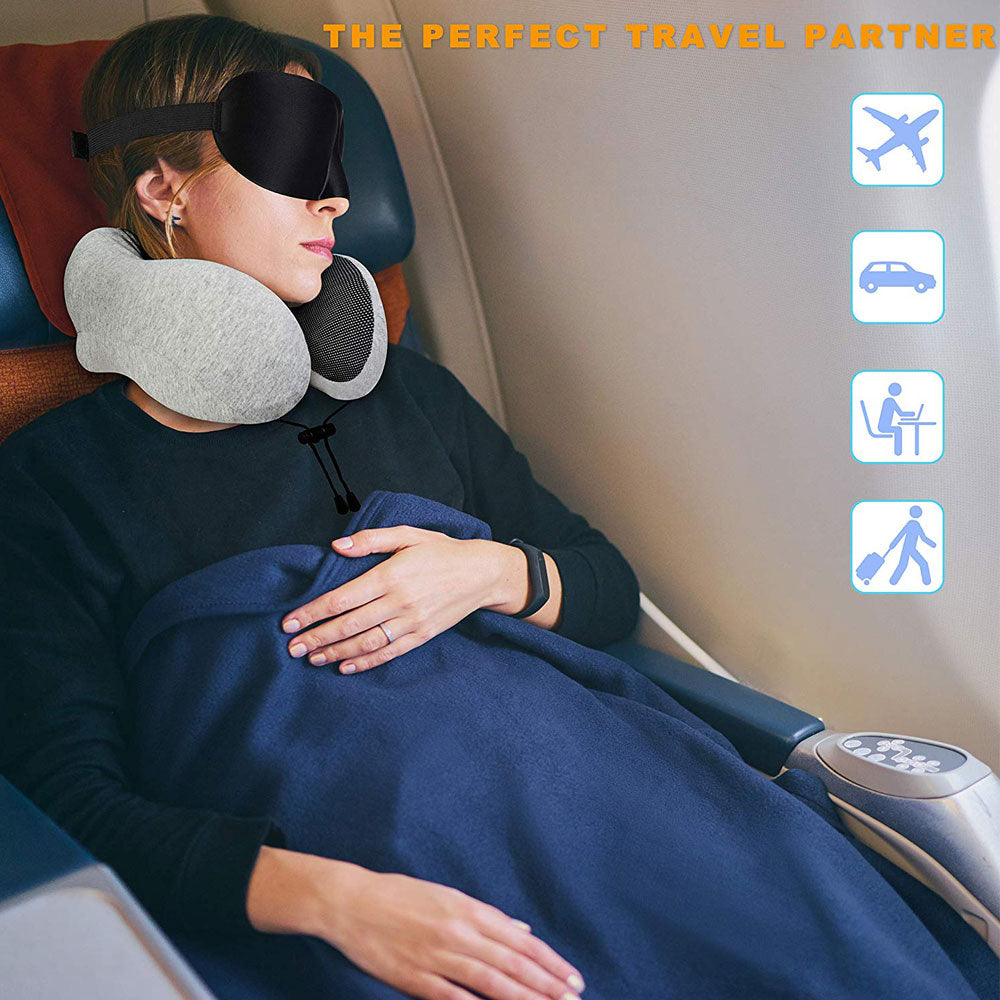 U Shaped Memory Foam Neck Pillows Soft Travel Pillow Massage Neck Pillow Sleeping Airplane Pillow Cervical Healthcare Bedding Pillows DailyAlertDeals