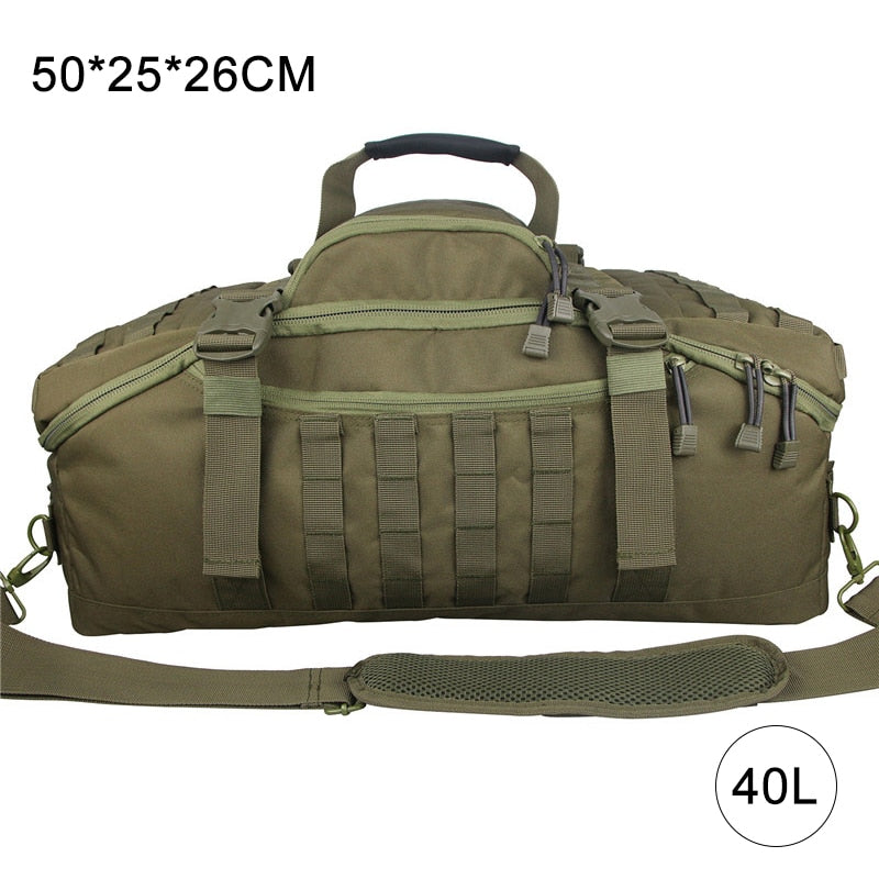 40L 60L 80L Waterproof Travel Bags Large Capacity Luggage Bags Men Duffel Bag Travel Tote Weekend Bag Military Duffel Bag 0 DailyAlertDeals 40L Army Green China