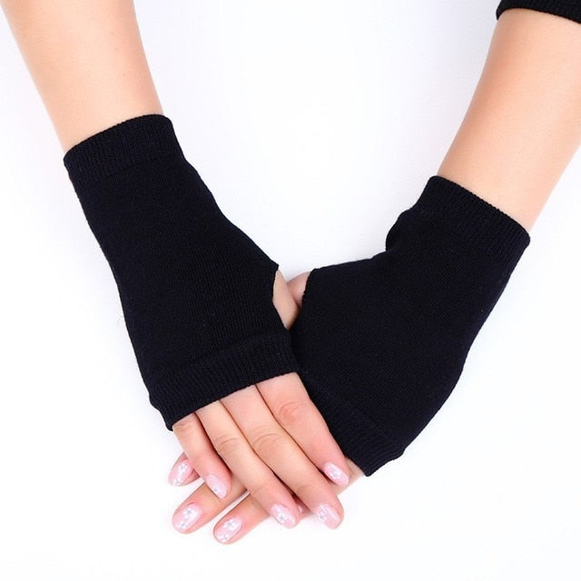Fashion Girls Lovely Cat Claw Paw Plush Mittens Warm Soft Plush Short Fingerless women Leisure Bear Cat Gloves Half Finger Gifts Paws Gloves DailyAlertDeals black 1 One Size