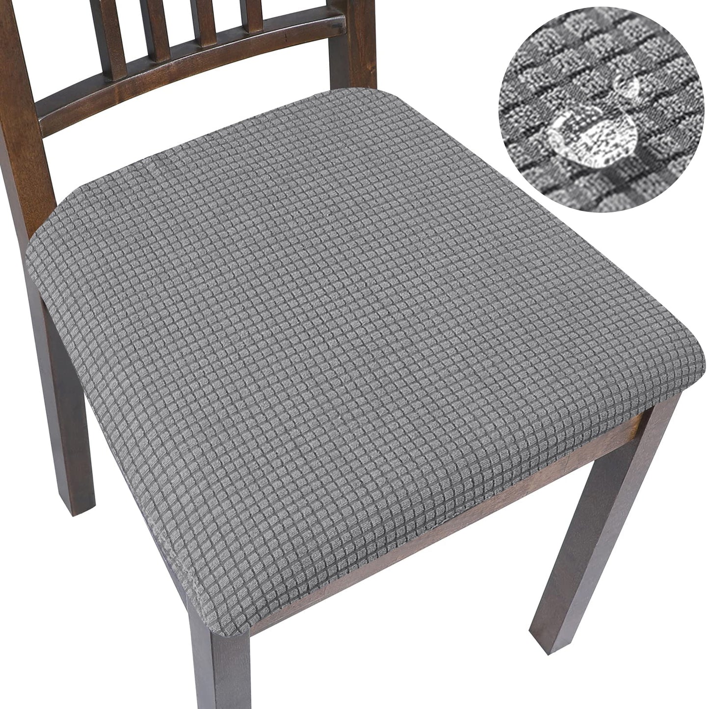Spandex Jacquard Chair Cushion Cover Dining Room Upholstered Cushion Solid Chair Seat Cover Without Backrest Furniture Protector high chair covers DailyAlertDeals Waterproof-06 1 Piece