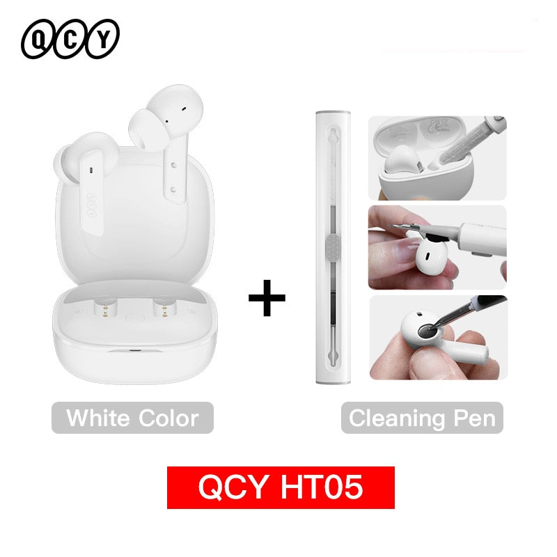 TWS Wireless Bluetooth Earphones handset Earbuds with Noise Cancelling Wireless Bluetooth 5.2 Headphones 6 Mic ENC HD Call TWS Earphones Wireless Bluetooth handset DailyAlertDeals White with ClearPen USA