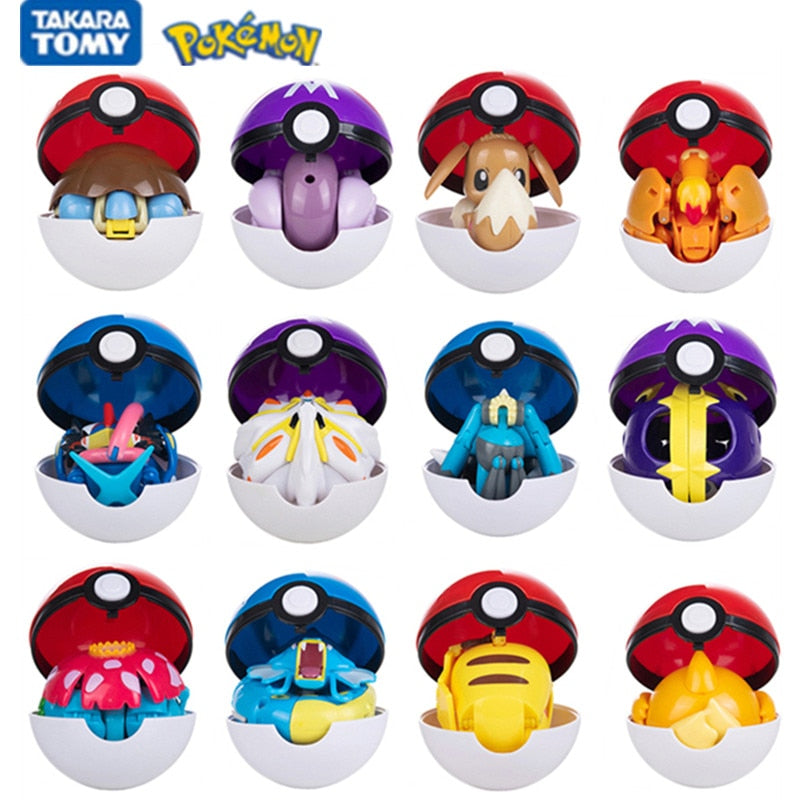 Pokemon Ball Figures Pokeball Genuine Original Box or Without Box Deformation Toy Pikachu Charizard Pocket Monster Model Gift Pokemon Action Figures DailyAlertDeals