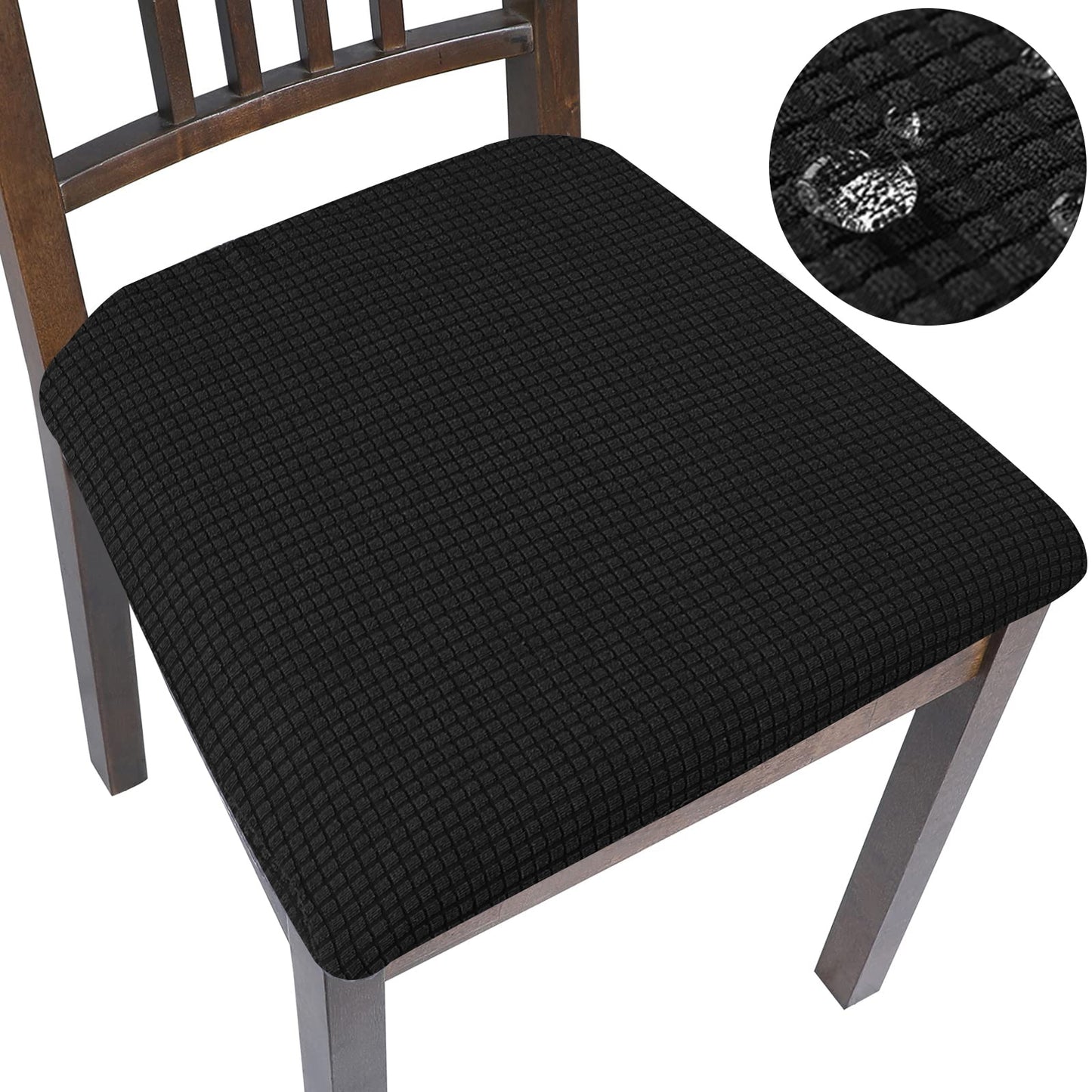 Spandex Jacquard Chair Cushion Cover Dining Room Upholstered Cushion Solid Chair Seat Cover Without Backrest Furniture Protector high chair covers DailyAlertDeals Waterproof-07 1 Piece