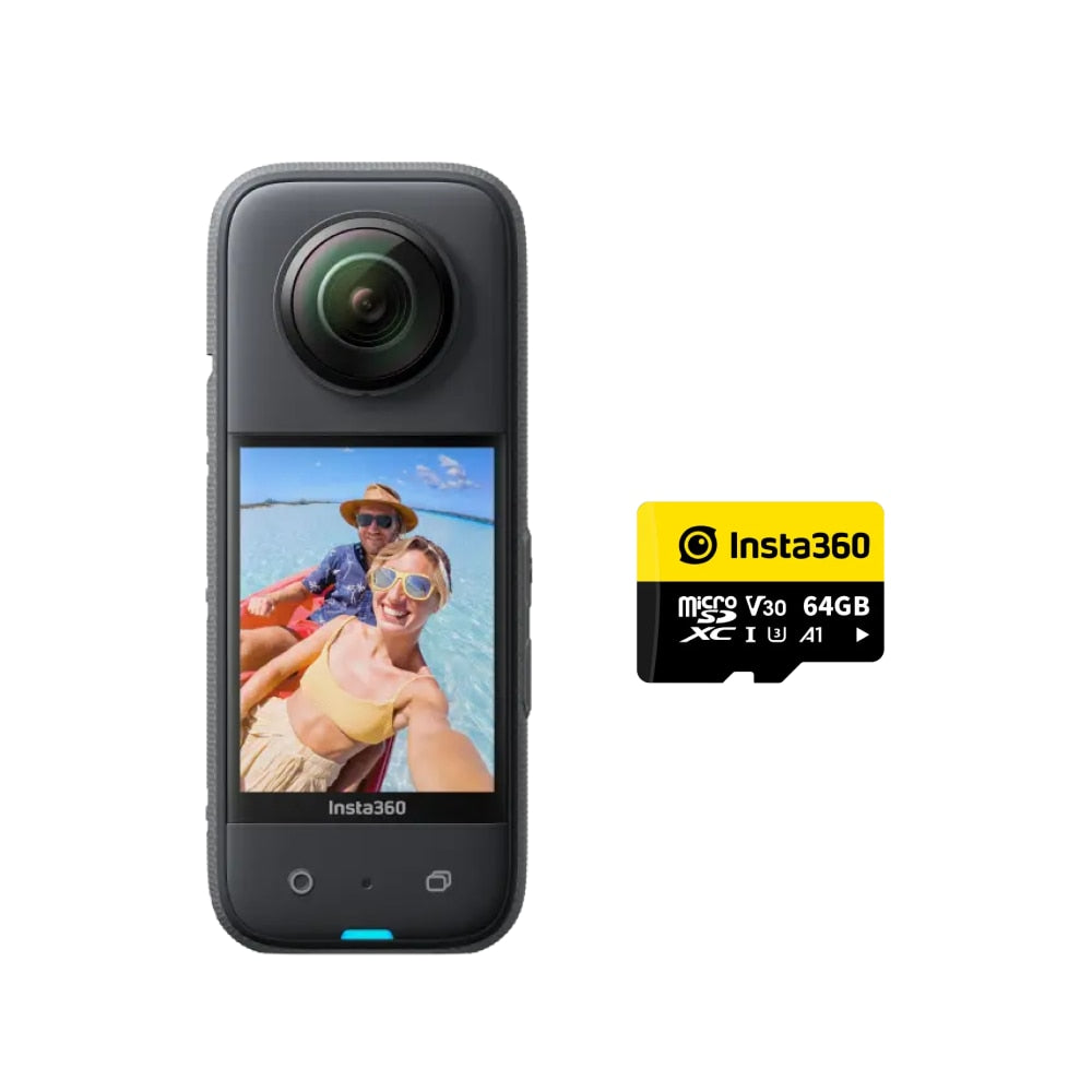 Insta360 X3 - Waterproof 360 Action Camera with 1/2 48MP Sensors, 5.7K 360 Active HDR Video, 72MP 360 Photo, 4K Single-Lens Waterproof 360 Action Camera DailyAlertDeals 64GB Kit China