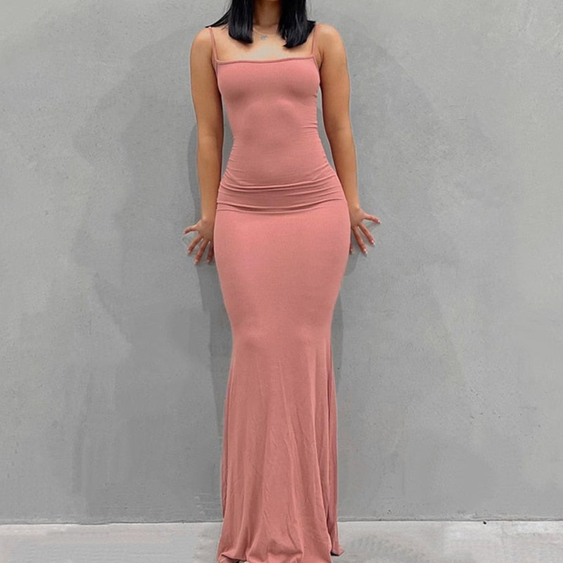 Summer Sexy Bodycon Satin Slip Sleeveless Backless Maxi Dress for Women Birthday Party Clubwear Outfits Maxi Dress for women DailyAlertDeals
