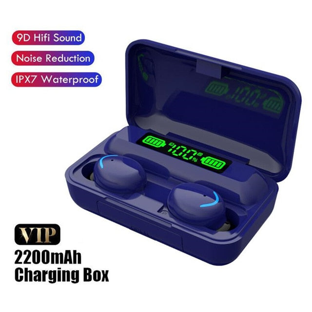 TWS Bluetooth Earphones 2200mAh Charging Box Wireless Headphone Fone Stereo Wireless Headset with Mic Sports Waterproof Earbuds headphones DailyAlertDeals C