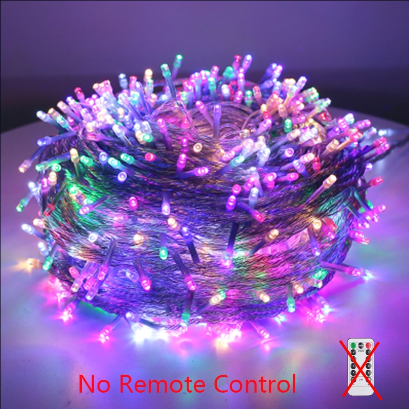Fairy Lights 10M-100M Led String Garland Christmas Light Waterproof For Tree Home Garden Wedding Party Outdoor Indoor Decoration RGB LED Light String DailyAlertDeals Multicolor China 10M 100LED 220V EU