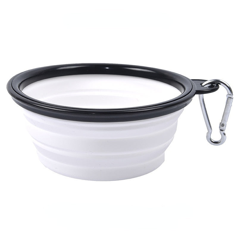 1000ml Large Collapsible Dog Pet Folding Silicone Bowl Outdoor Travel Portable Puppy Food Container Feeder Dish Bowl Pet Bowls, Feeders & Waterers DailyAlertDeals White 350ml
