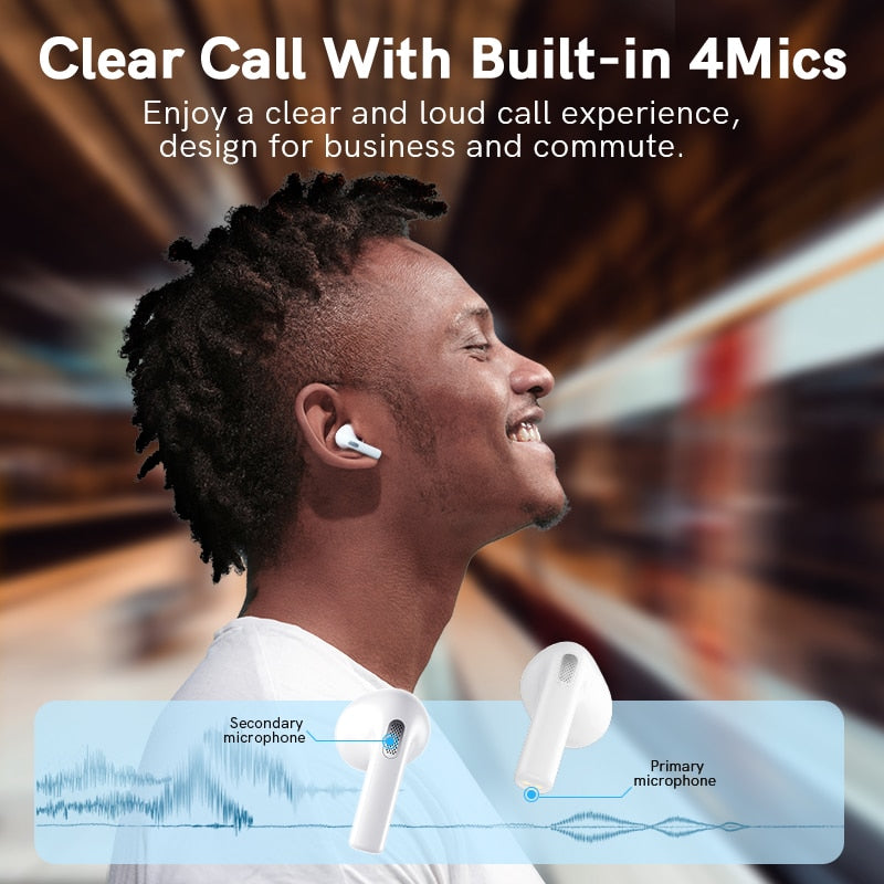 TWS Wireless Earphones Bluetooth 5.3 Earbuds 68ms Low Latency 13mm Driver HIFI Headphones 4 Mics+ENC HD Call Headsets TWS Wireless Earphones DailyAlertDeals