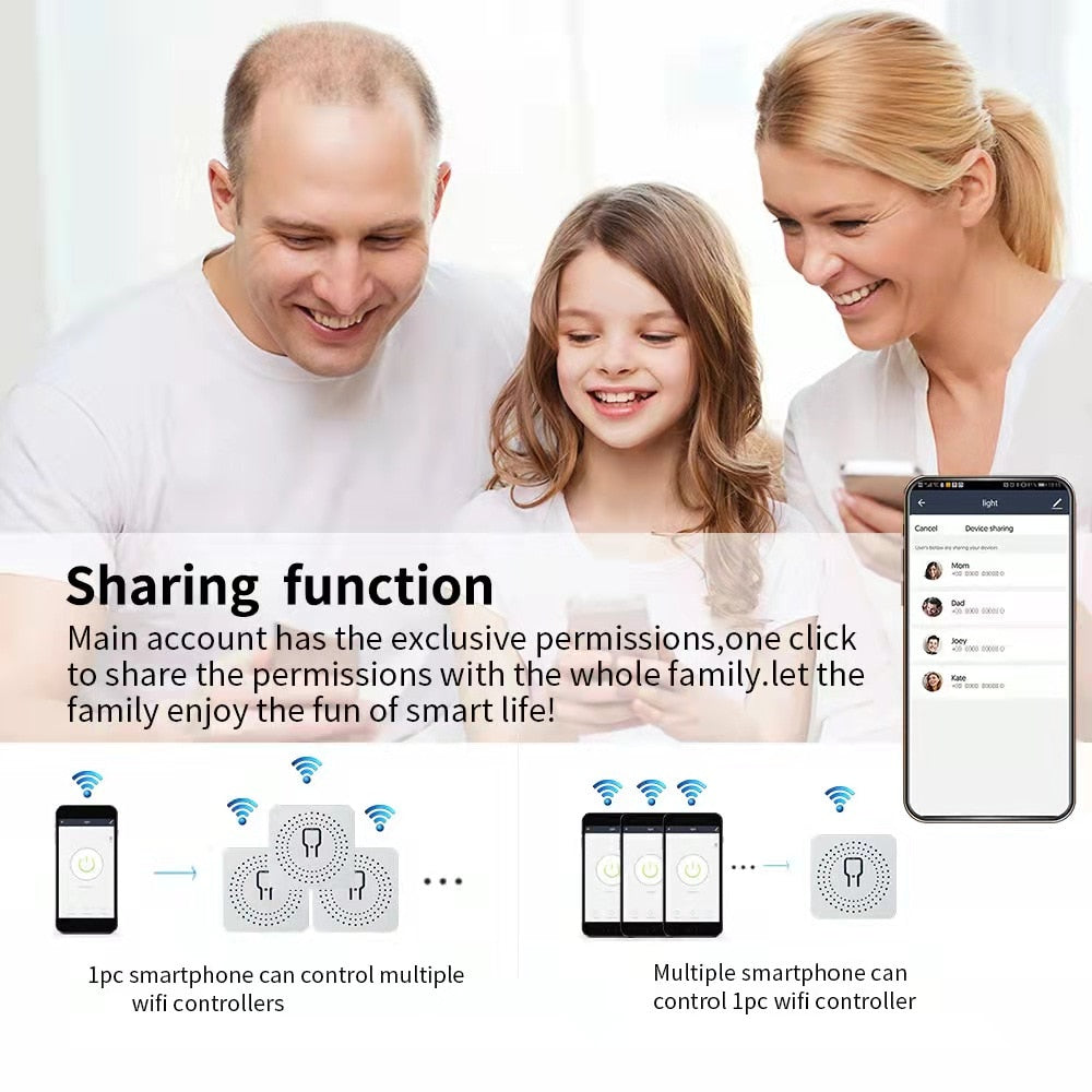Wifi Mini Smart Switch 16A DIY Light Switches 2 Way Wireless Smart Home with Tuya Smart Life EweLink Alexa Alice Google Home Wifi Mini Smart Switch DailyAlertDeals